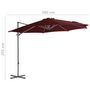 Voir la diapositive 6 : VIDAXL Parasol de jardin en porte-a-faux mat en acier rouge bordeaux