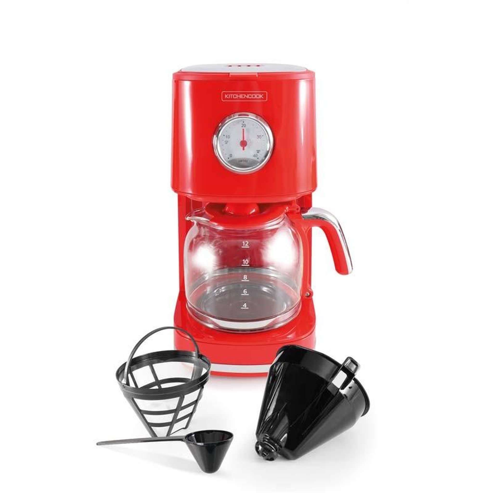 Voir la diapositive 1 : KITCHENCOOK Kitchencook - Cafetière Filtre Rétro 1,5l - Filtre Réutilisable Nylon - Arrêt Automatique - Maintien Au Chaud