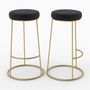 Voir la diapositive 1 : Rendez vous déco Lot de 2 tabourets de bar 73 cm en velours noir - Kendal