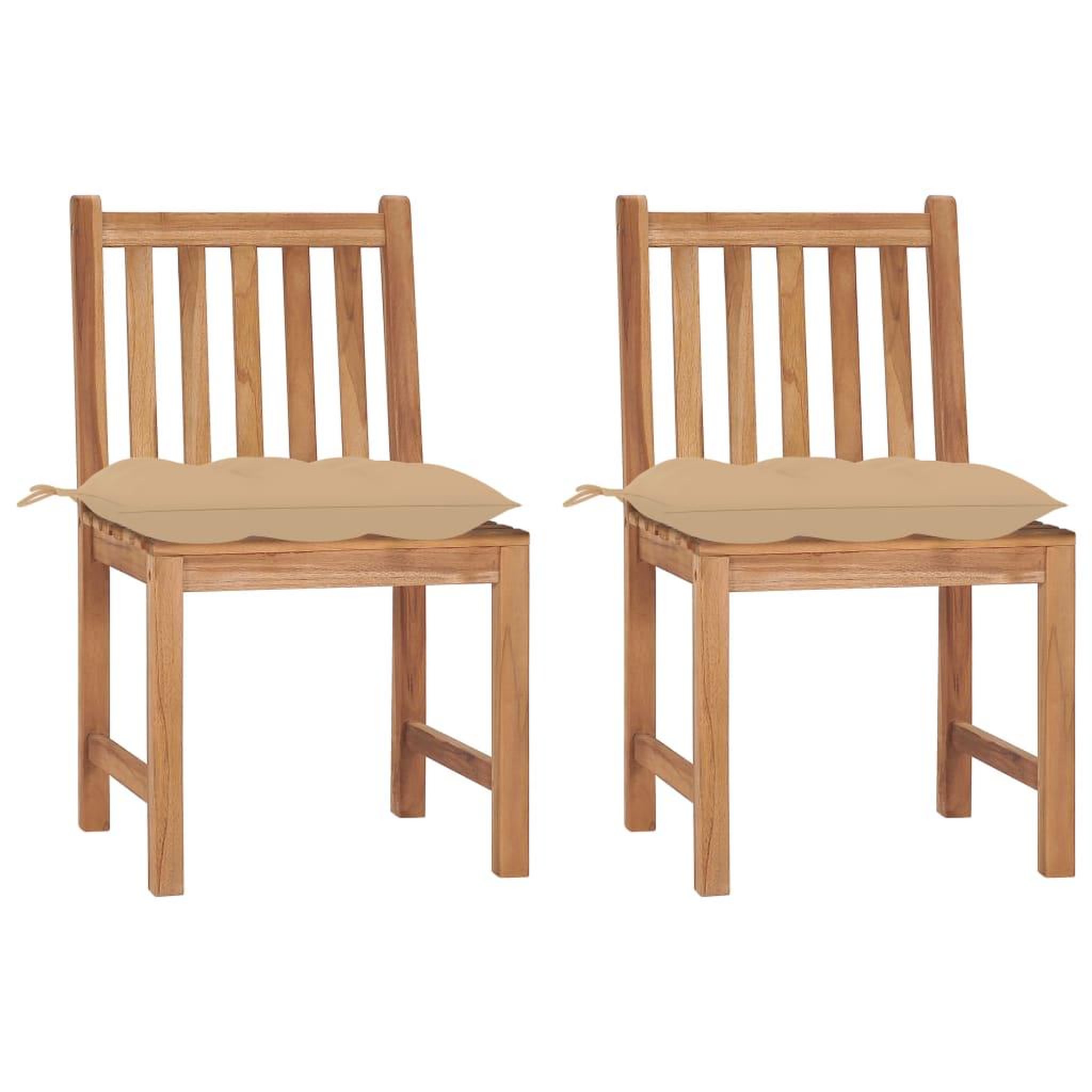 Voir la diapositive 1 : VIDAXL Chaises de jardin lot de 2 avec coussins Bois de teck massif