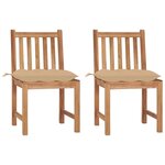 VIDAXL Chaises de jardin lot de 2 avec coussins Bois de teck massif