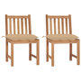 Voir la diapositive 1 : VIDAXL Chaises de jardin lot de 2 avec coussins Bois de teck massif