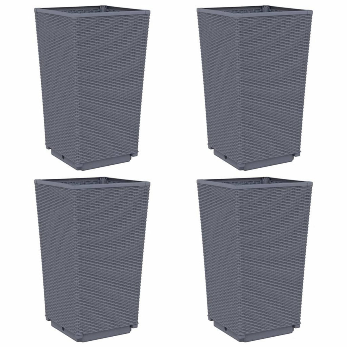 VIDAXL Jardinieres 4 pcs bleu gris 32,5x32,5x57 cm PP