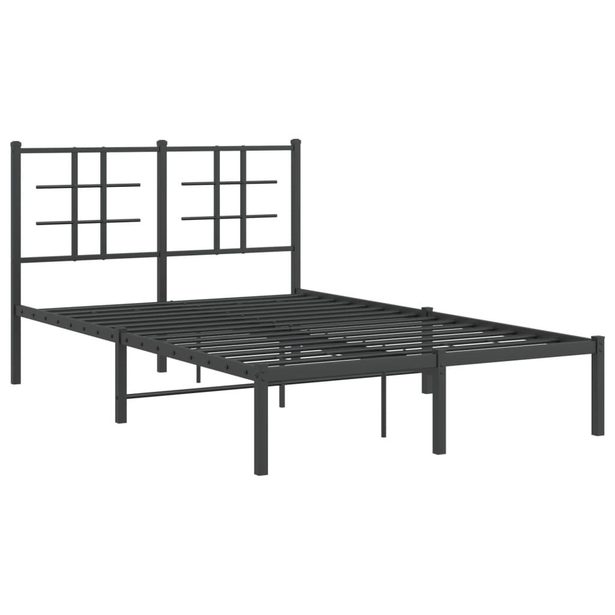 Voir la diapositive 3 : VIDAXL Cadre de lit metal sans matelas avec tete de lit noir 120x190cm