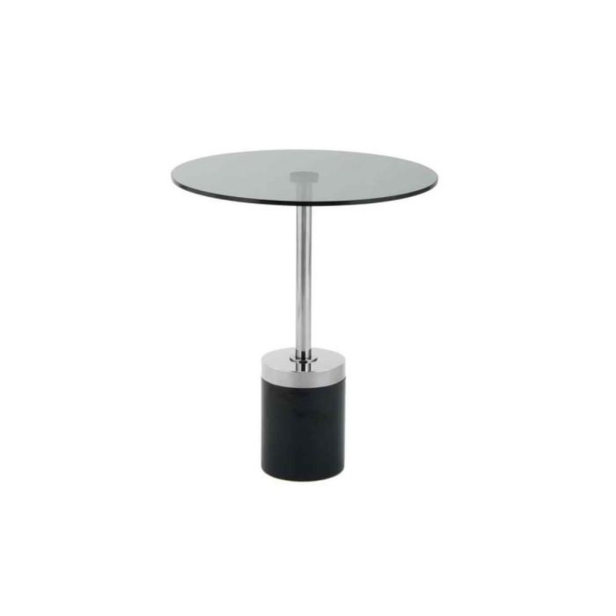 Voir la diapositive 2 : Paris Prix Table d'Appoint en Marbre  Lana  53cm Gris & Noir