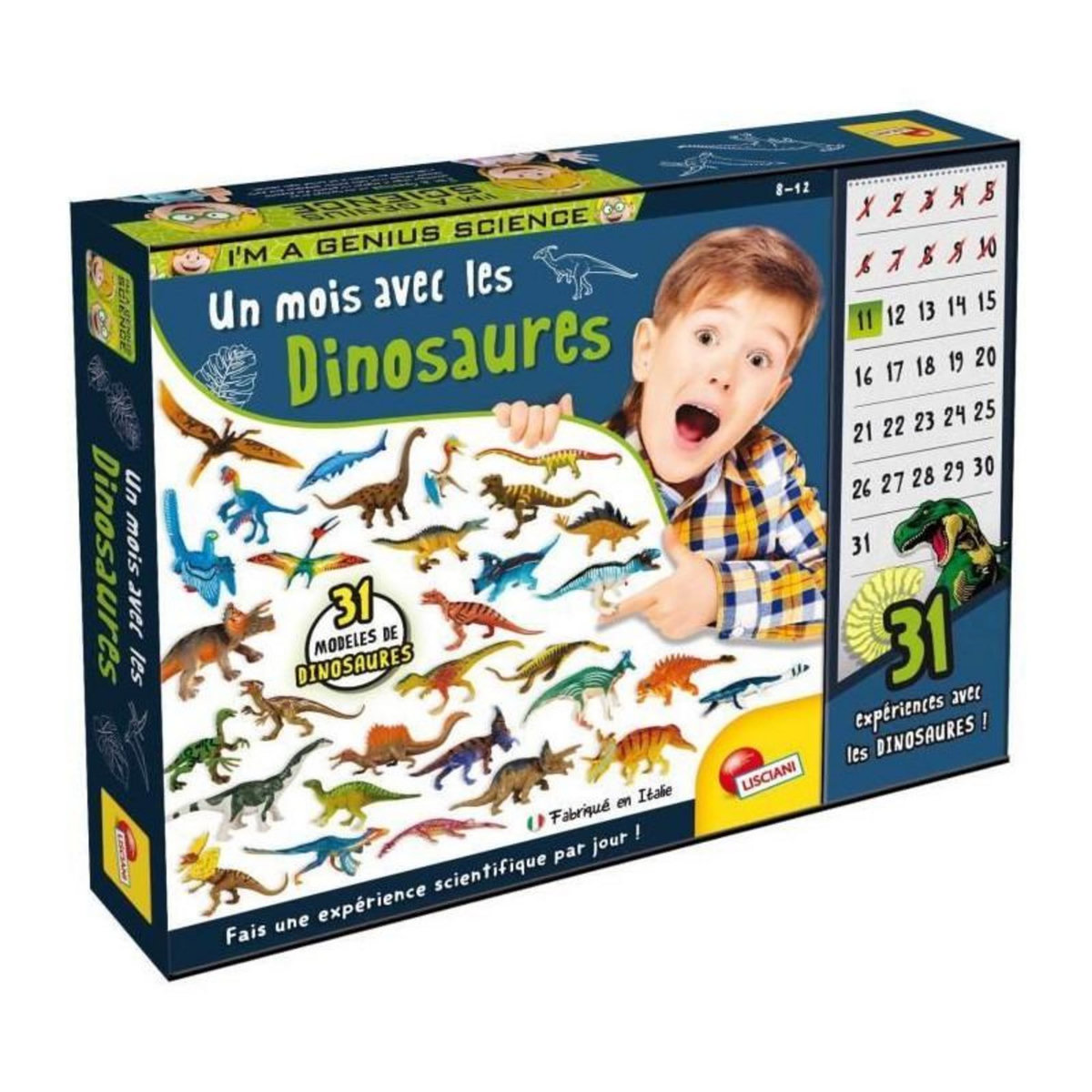 LISCIANI GIOCHI Un mois avec les dinosaures - Kit Scientifique - I'M A GENIUS - 31 dinosaures