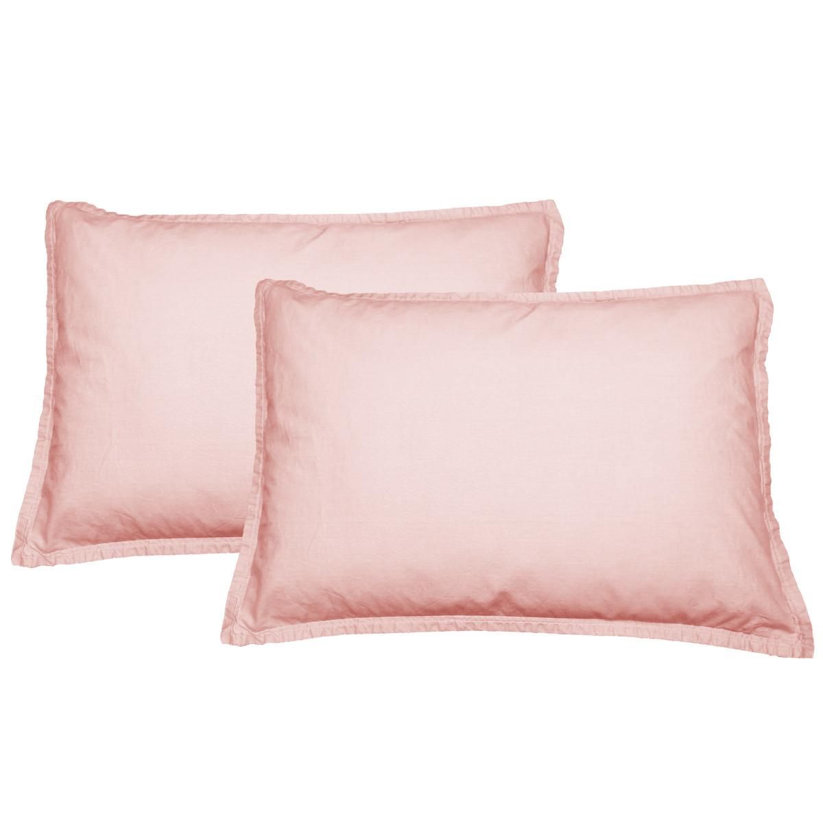 Sensei Maison Lot de 2 taies d'oreiller en percale lavée HOME WASHED