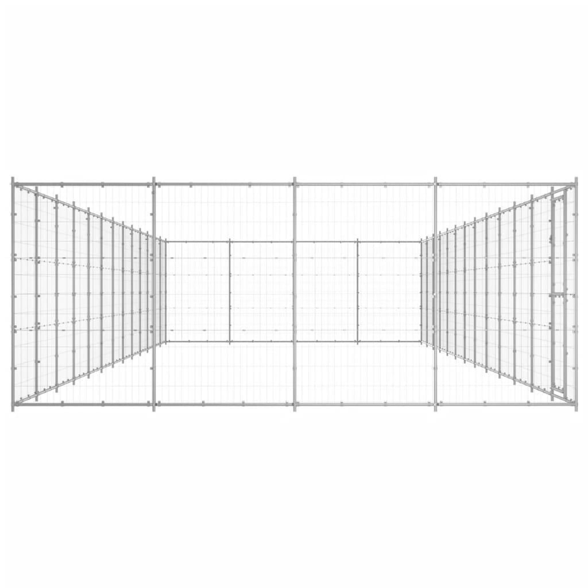 Voir la diapositive 3 : VIDAXL Chenil exterieur Acier galvanise 53,24 m²