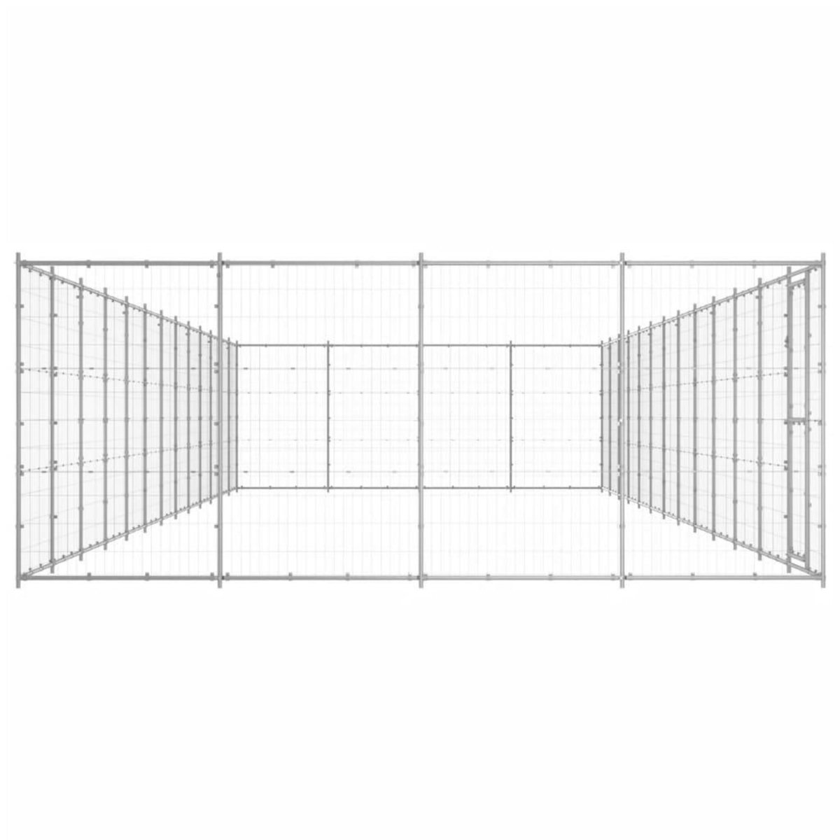 VIDAXL Chenil exterieur Acier galvanise 53,24 m²