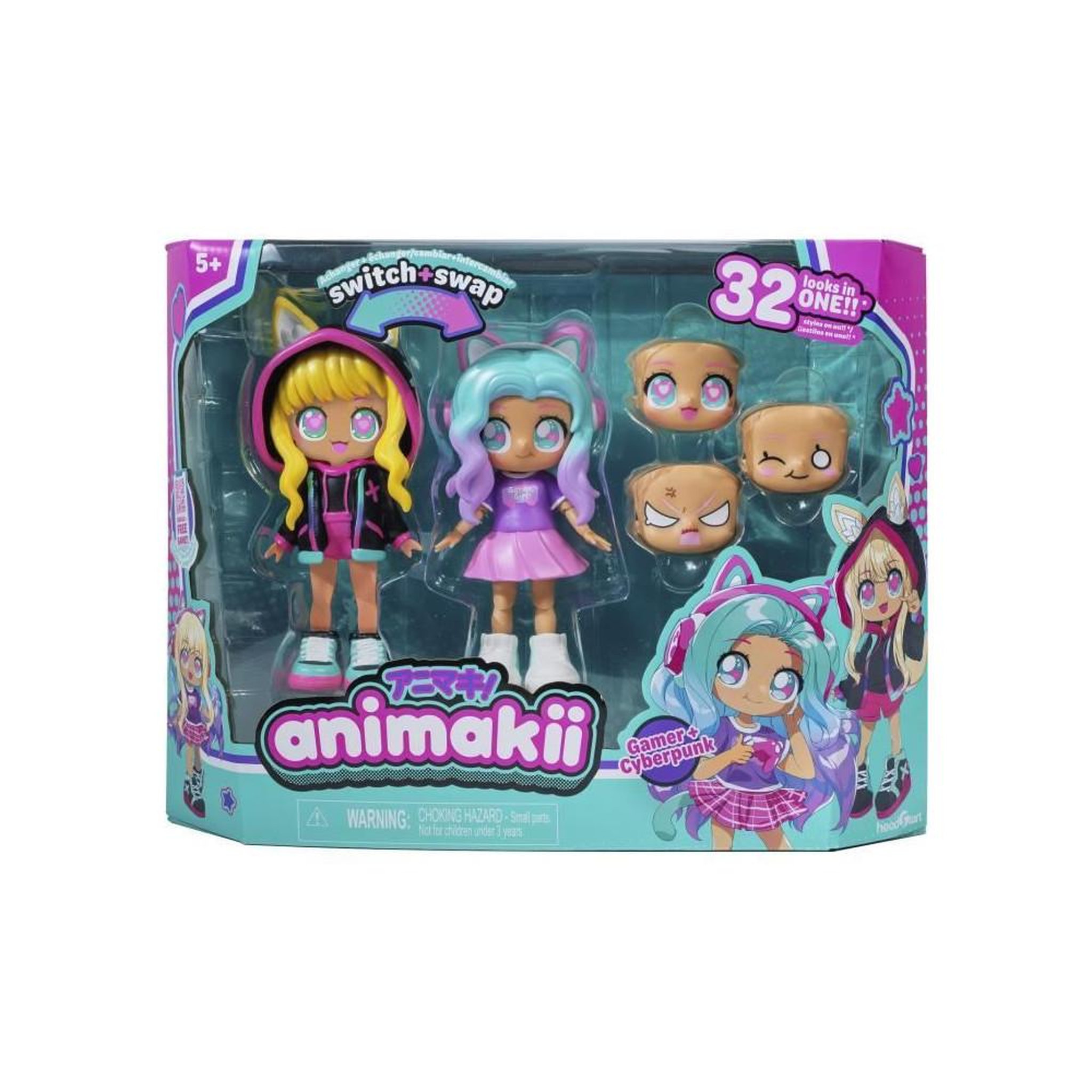 BANDAI Poupée Personalisable - BANDAI - Animakii - HEA26350 - CyberPunk et Gameuse