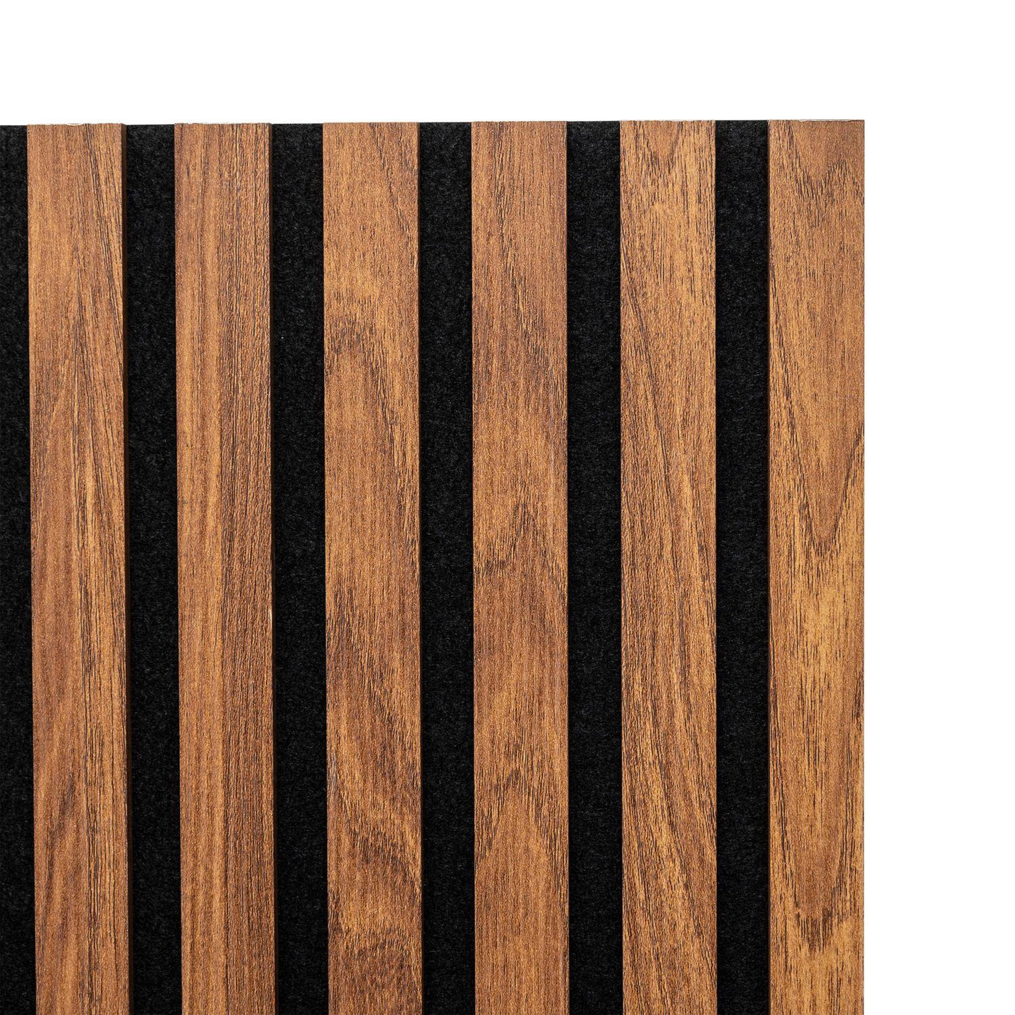 Voir la diapositive 5 : TOILINUX Lot de 4 panneaux décoratifs tasseaux de bois colva - marron foncé