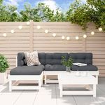 VIDAXL Salon de jardin 5 pcs blanc bois massif de pin