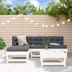 VIDAXL Salon de jardin 5 pcs blanc bois massif de pin