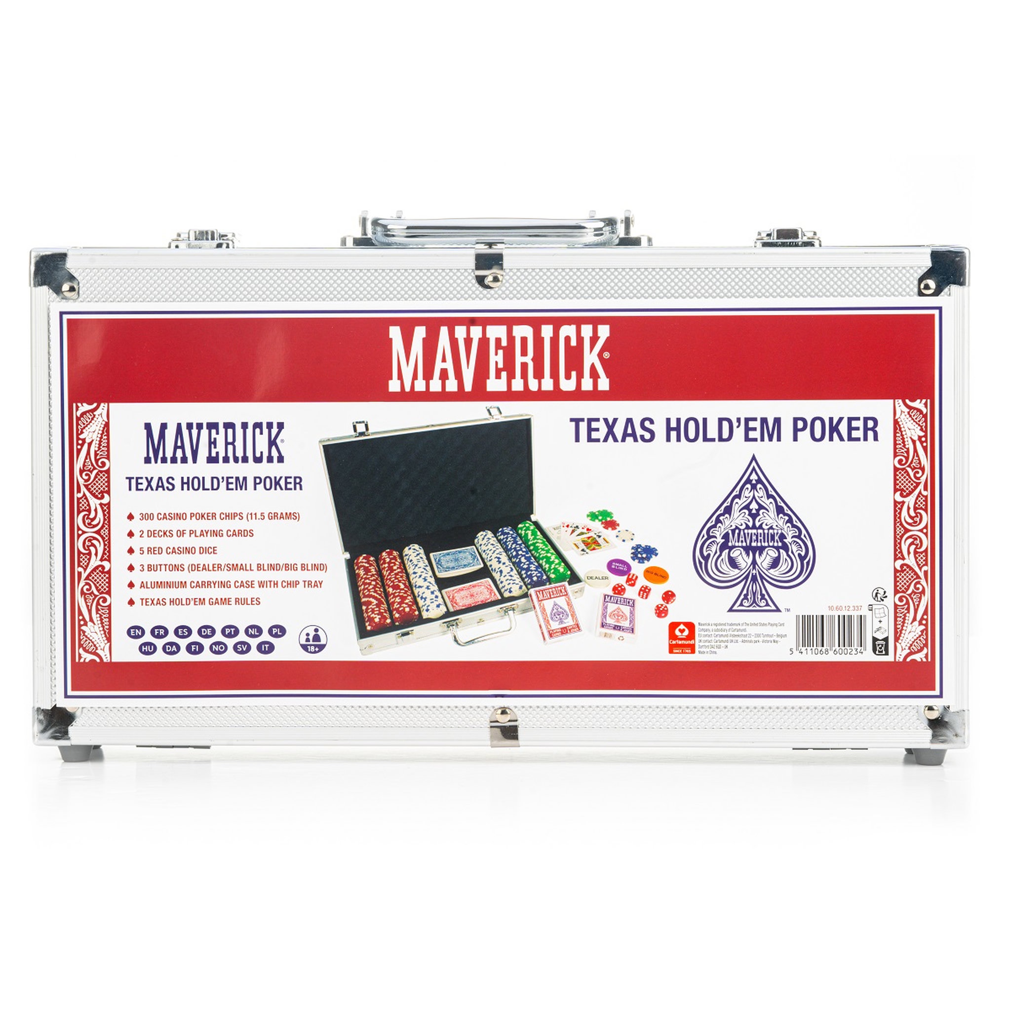 Voir la diapositive 4 : CARTAMUNDI Poker mallette Maverick 300 jetons 