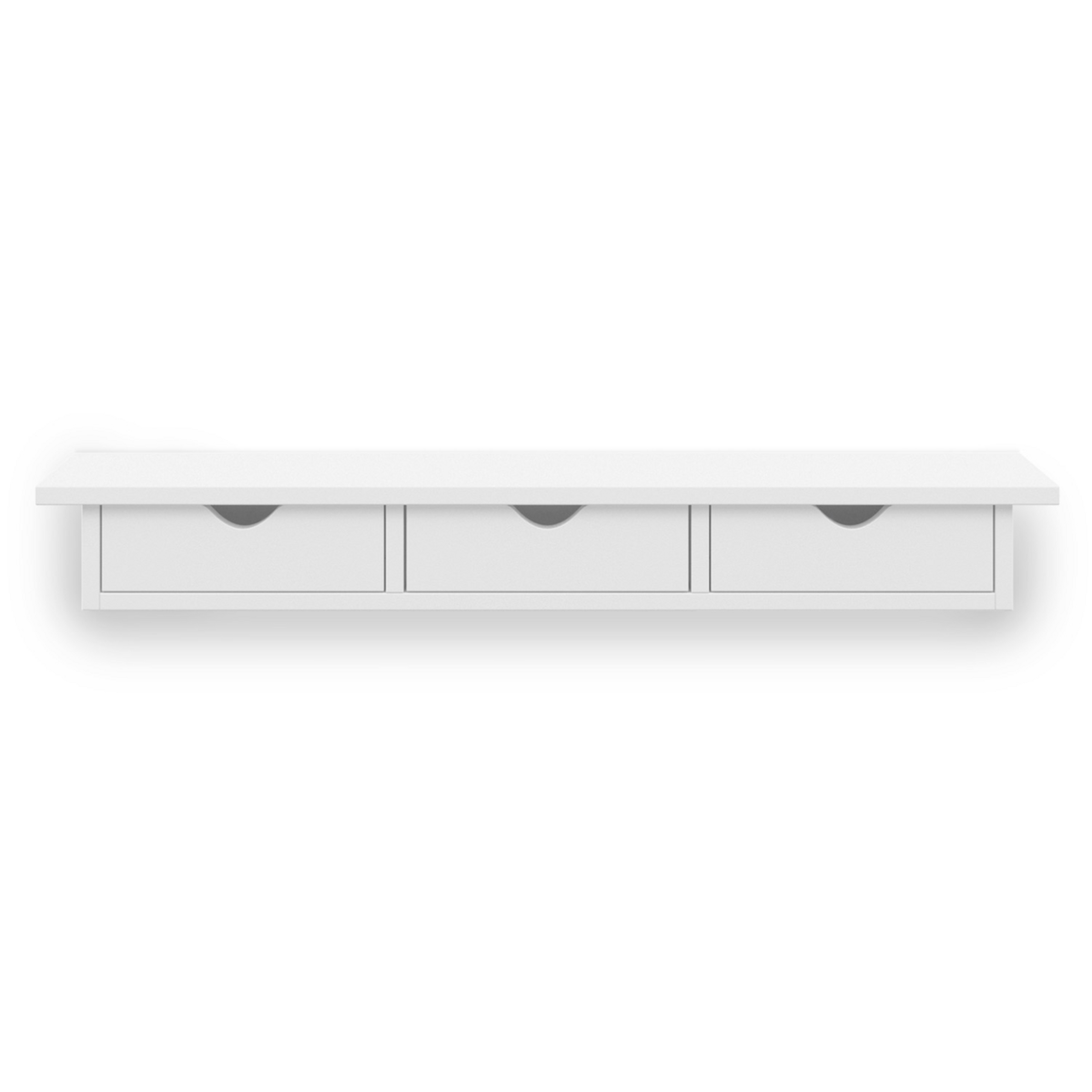 ID MARKET Etagère murale console d'entrée LISE 3 tiroirs blanche