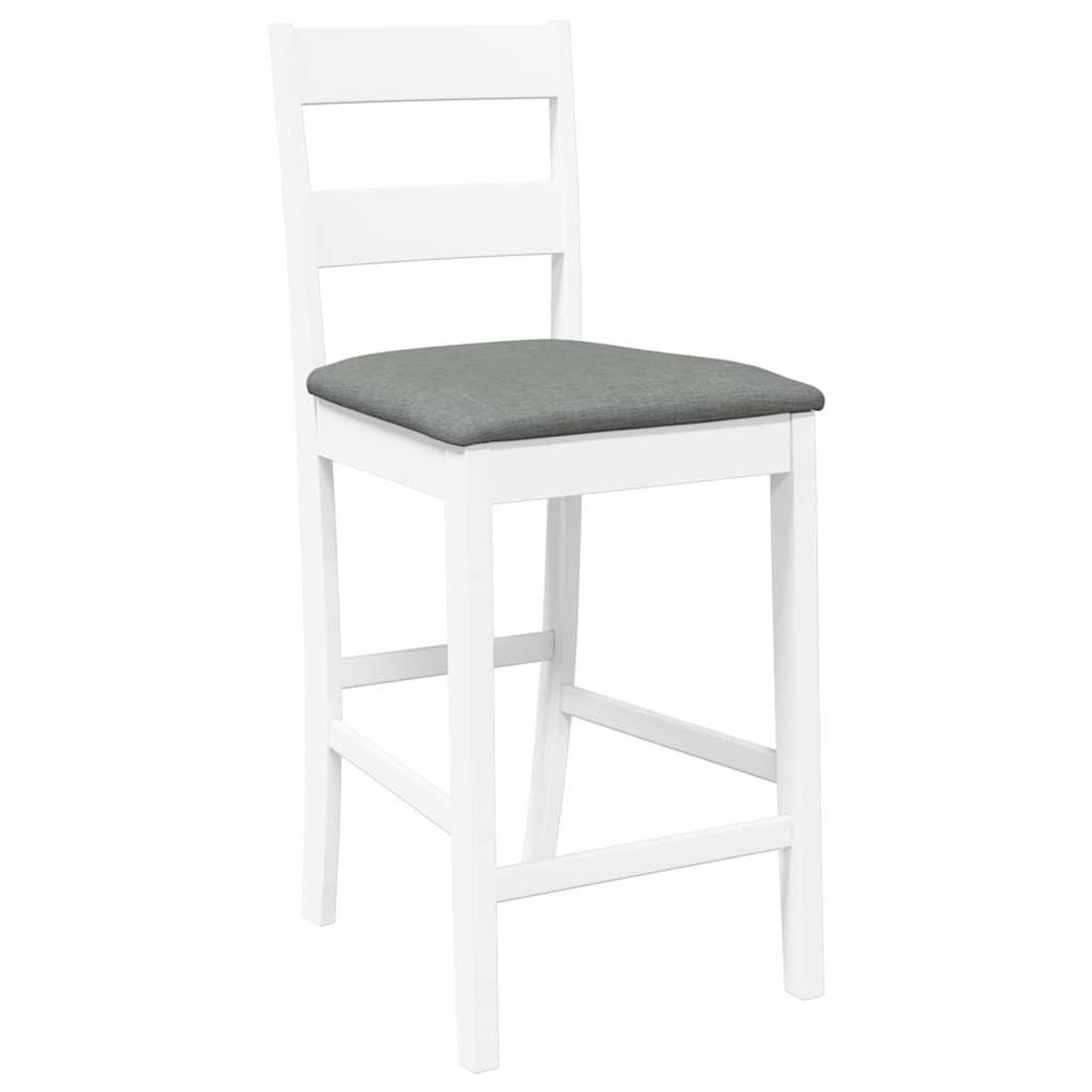 Voir la diapositive 4 : VIDAXL Tabourets de bar avec coussins 2 pcs blanc bois massif d'hevea
