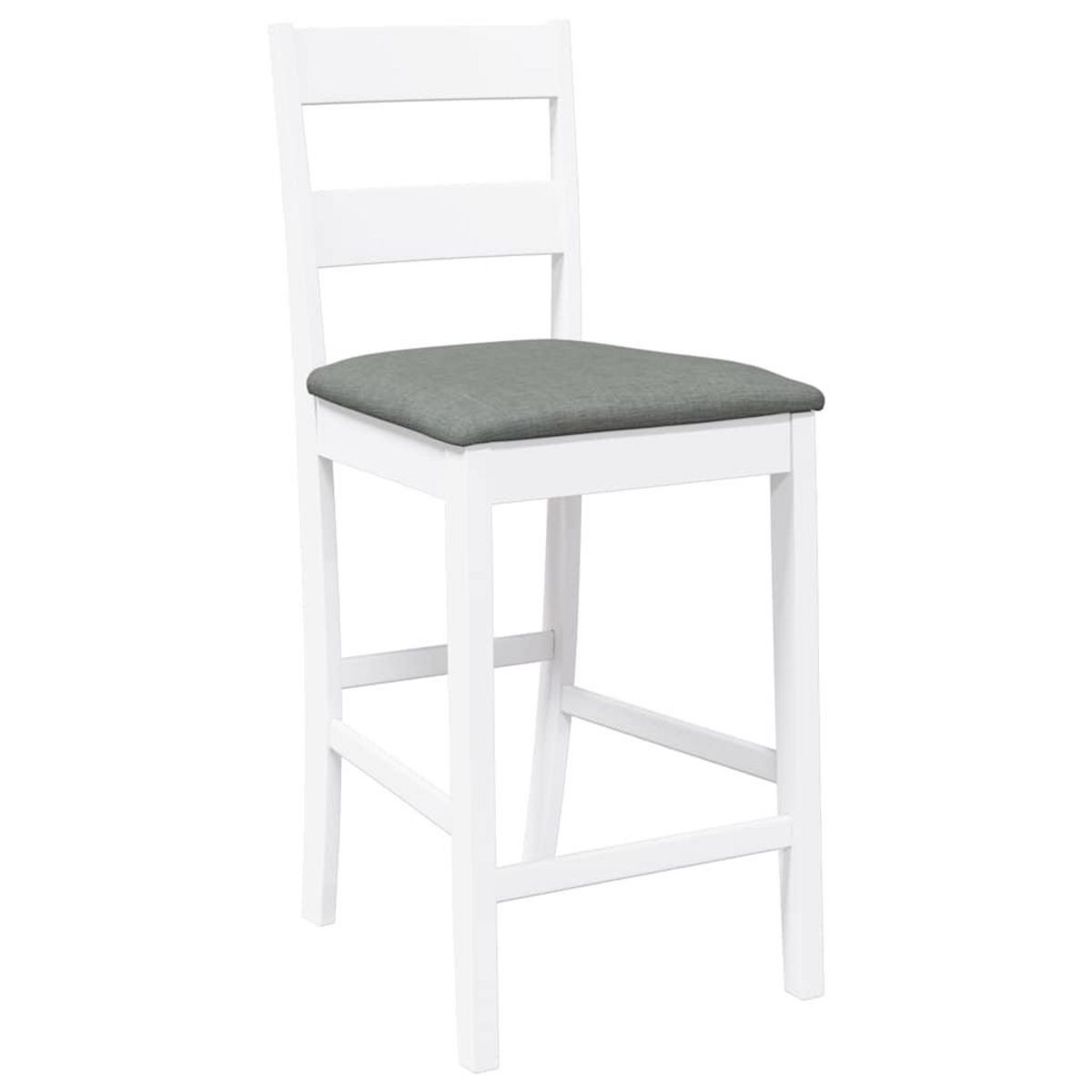 VIDAXL Tabourets de bar avec coussins 2 pcs blanc bois massif d'hevea