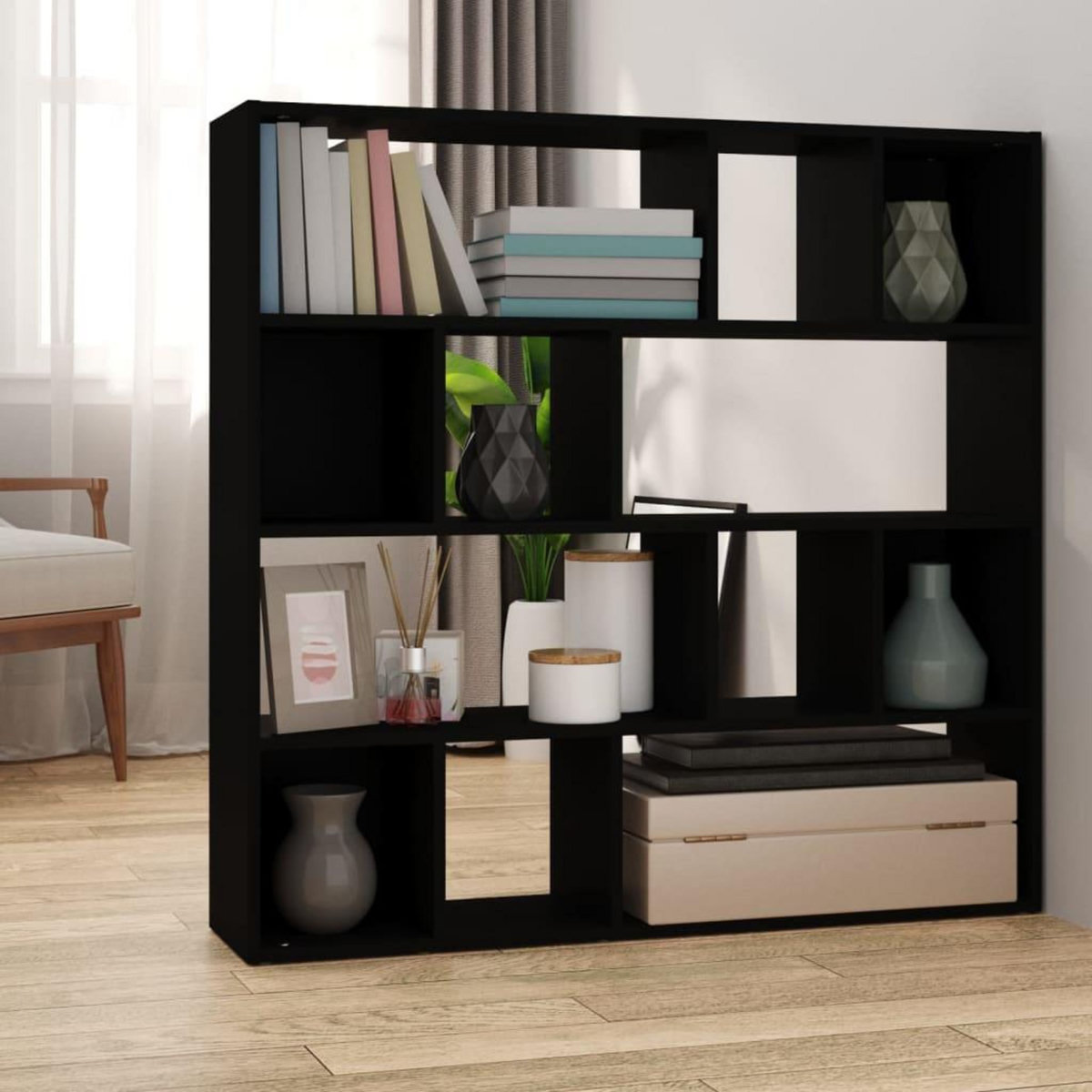 VIDAXL Bibliotheque/Cloison de separation Noir 105x24x102 cm
