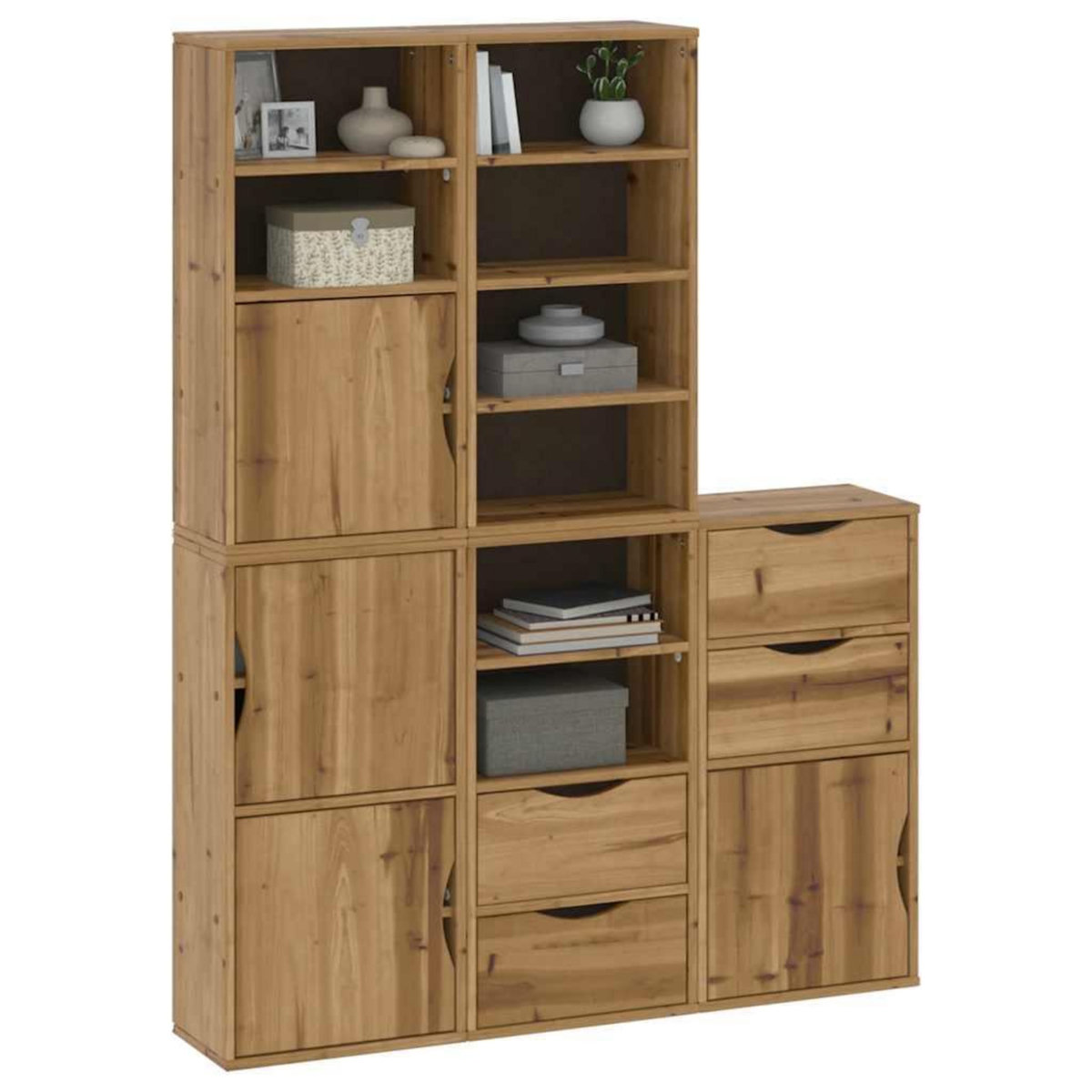 VIDAXL Armoires laterales 5 pcs ODDA 40x24x79 cm bois massif pin