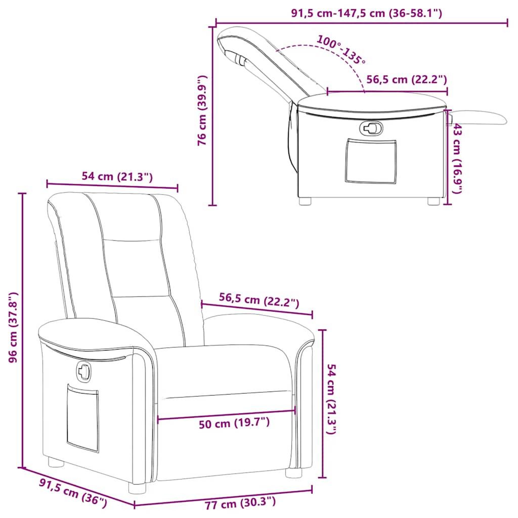Voir la diapositive 6 : VIDAXL Fauteuil inclinable Gris clair Tissu