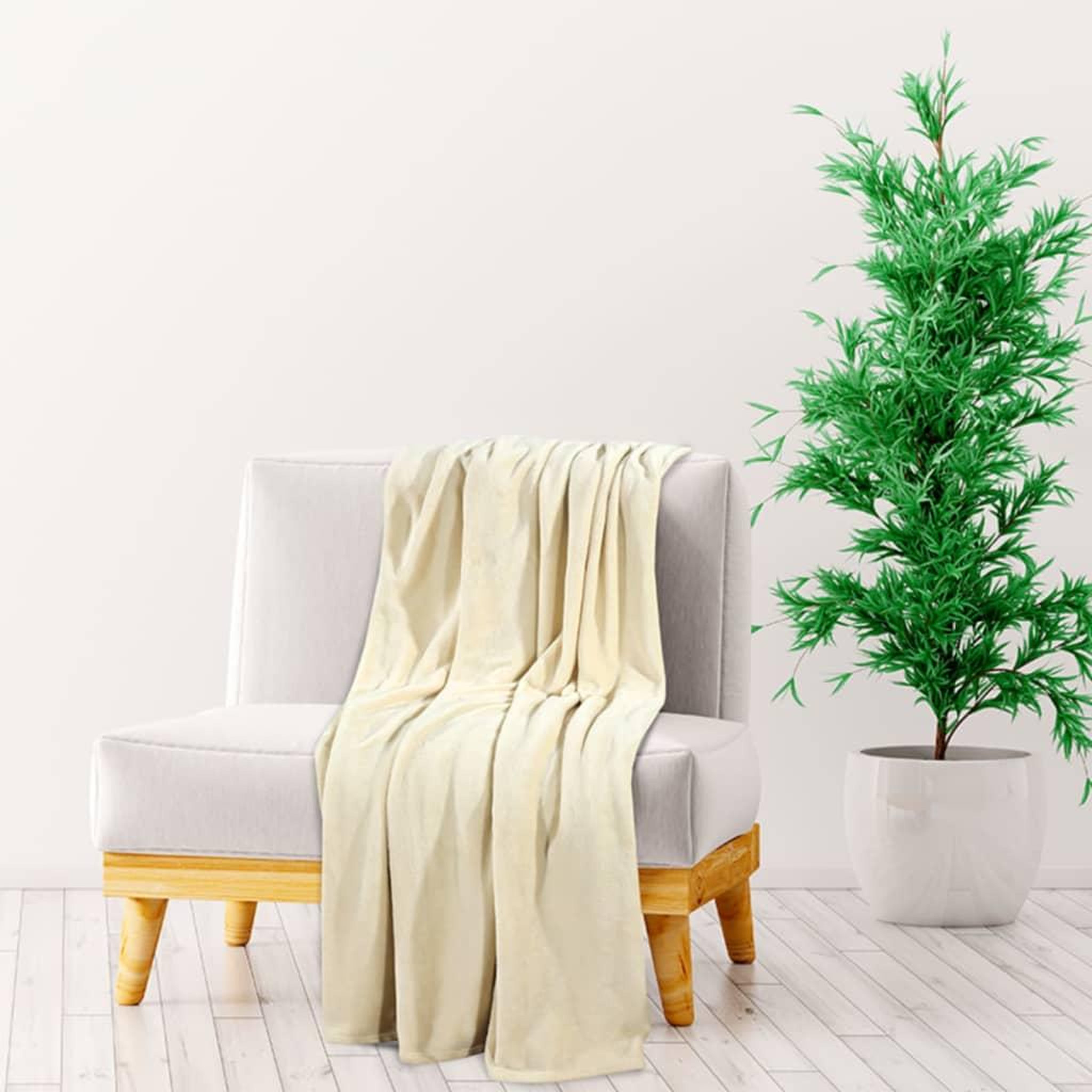 VIDAXL Couverture creme 130x170 cm polyester