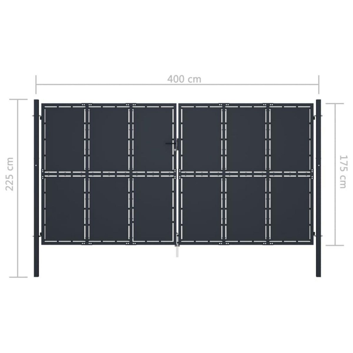 VIDAXL Portail de jardin Acier 400 x 175 cm Anthracite