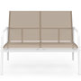 Voir la diapositive 3 : ID MARKET Salon de jardin bas TOLEDE 4 places avec canapé, fauteuils et table blanc et beige