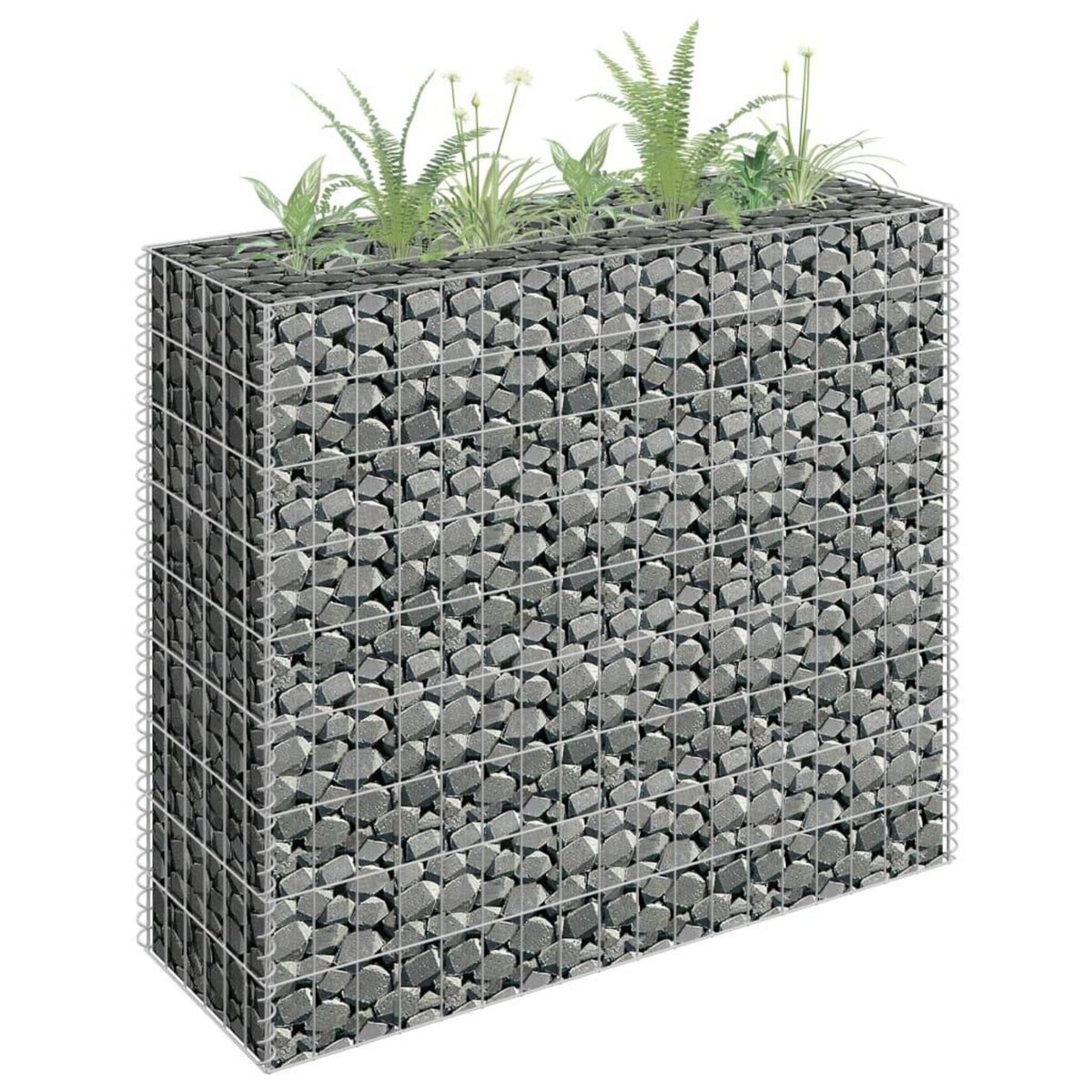 VIDAXL Lit sureleve a gabion Acier galvanise 90x30x90 cm