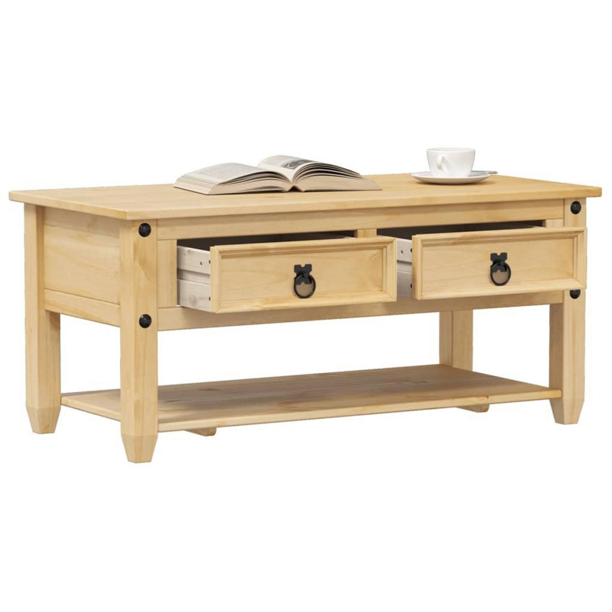 VIDAXL Table basse avec tiroirs  100x48x45 cm bois de pin massif