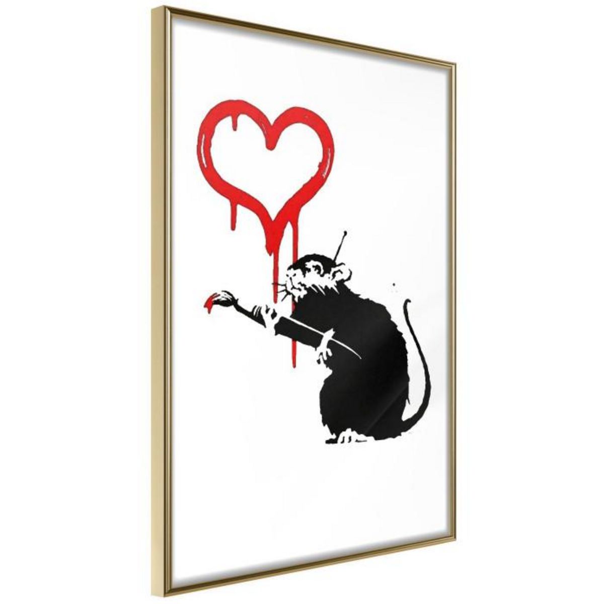 Paris Prix Affiche Murale Encadrée  Banksy Love Rat