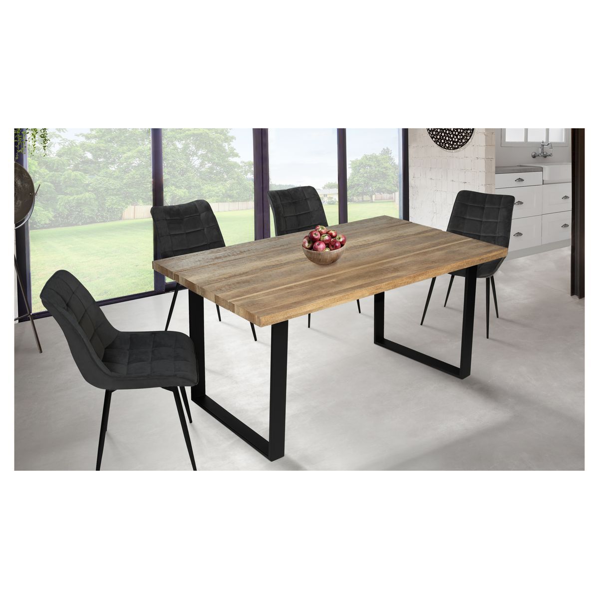 Table à manger bois et métal 160 cm PEYTON