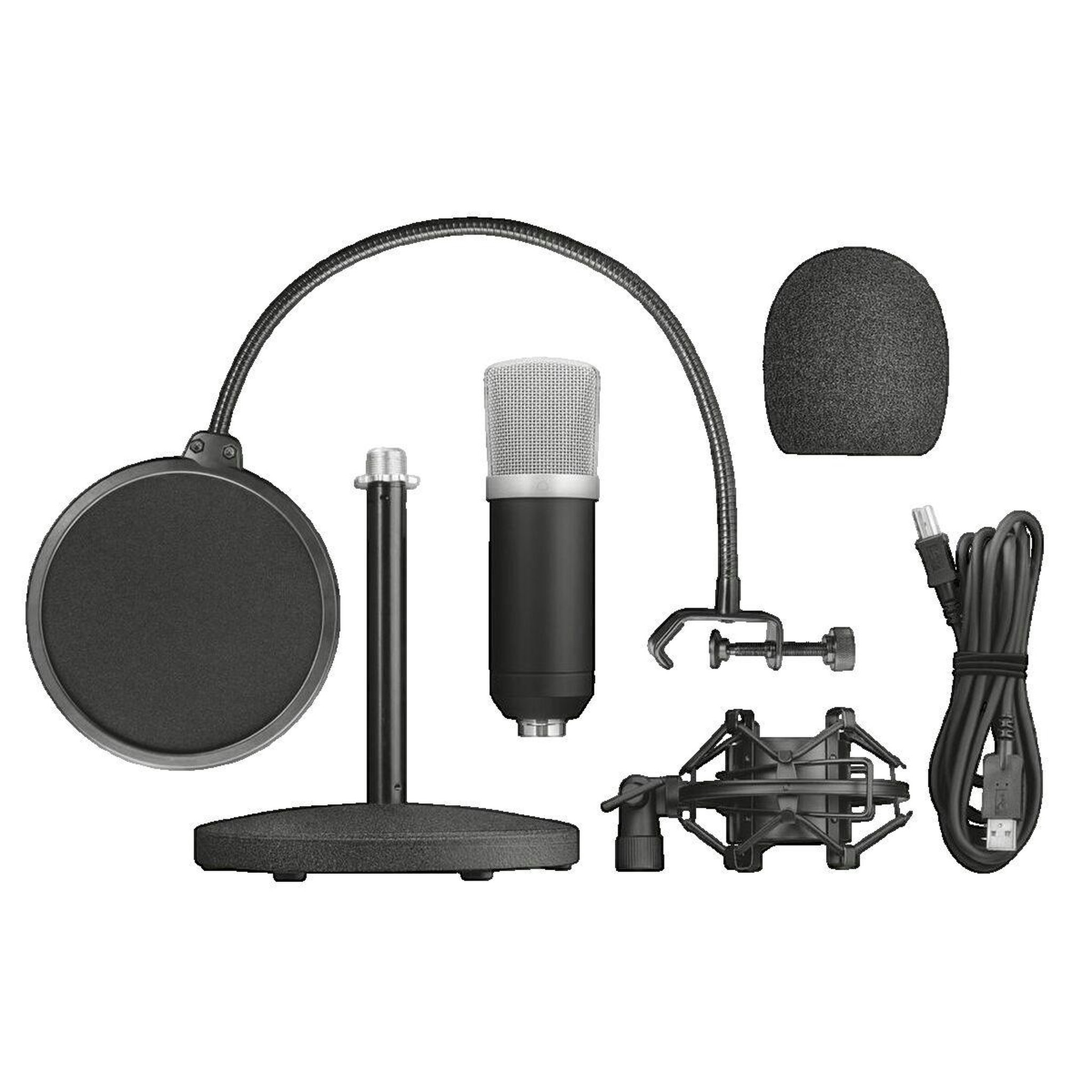 Voir la diapositive 3 : Trust Microphone USB Trust Emita Cardioïde