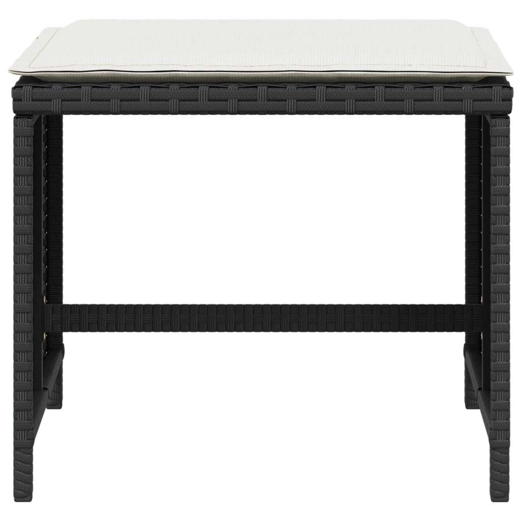 Voir la diapositive 5 : VIDAXL Tabourets de jardin et coussins lot de 4 noir 40x40x35 cm rotin