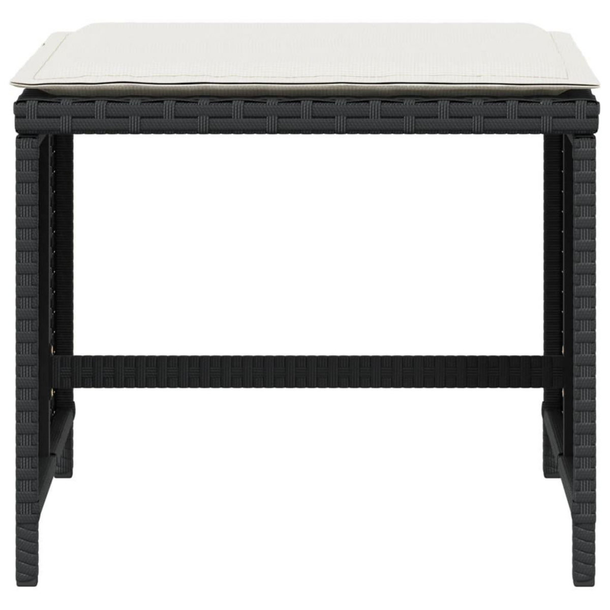 VIDAXL Tabourets de jardin et coussins lot de 4 noir 40x40x35 cm rotin