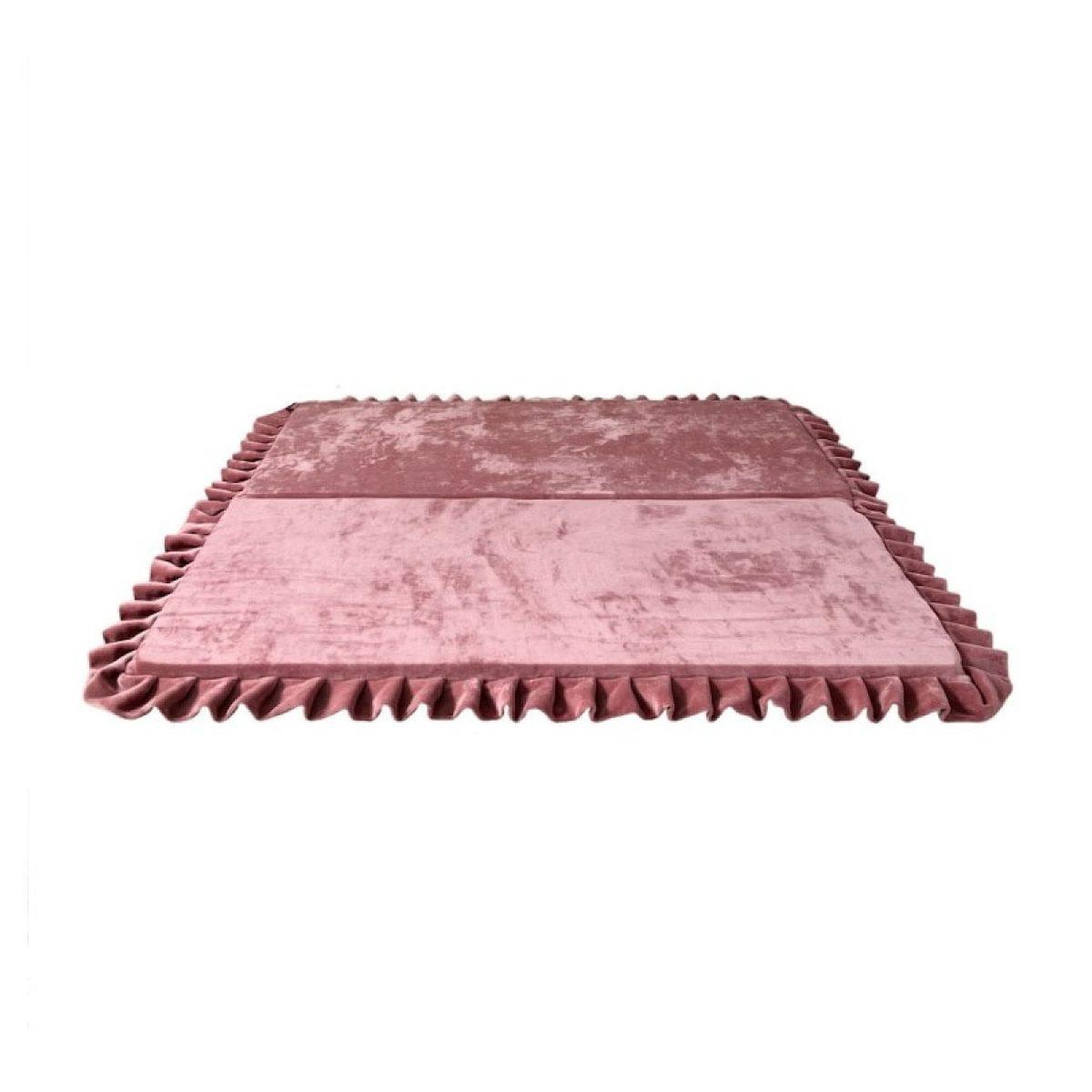 MONIO FOR KIDS Tapis de jeu pliable en velours carré 105x105 rose