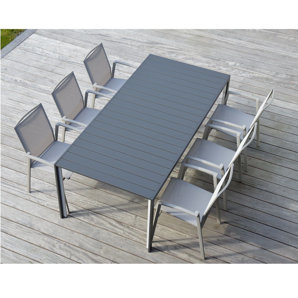 Table de jardin aluminium gris anthracite COSMOPOLITAN