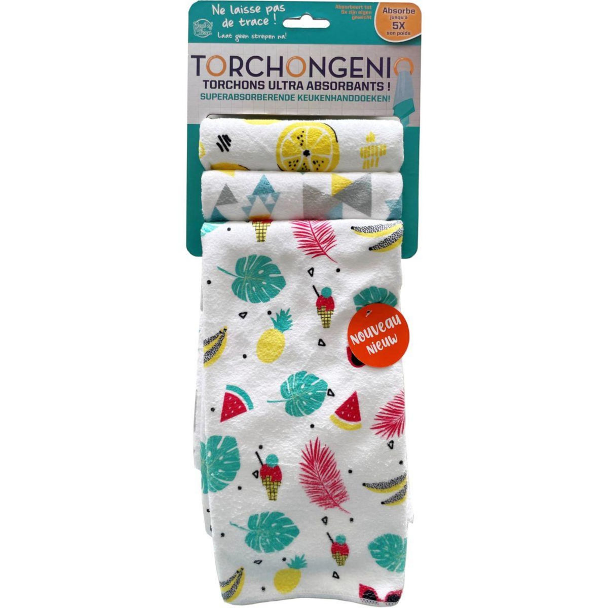 Best Of TV Torchon Lot de 3 Genio motifs