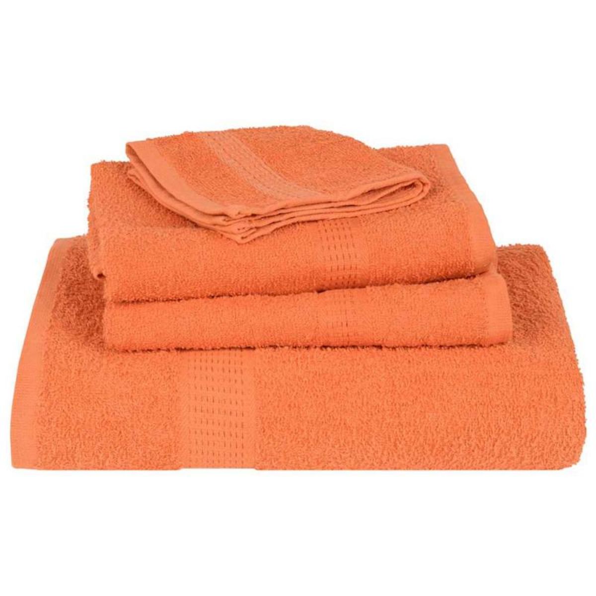 VIDAXL Serviettes de sauna 10 pcs orange 80x200 cm 360 g m² 100% coton