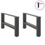 Voir la diapositive 4 : VIDAXL Pieds de table basse anthracite 2 pcs 60x(30-31) cm acier