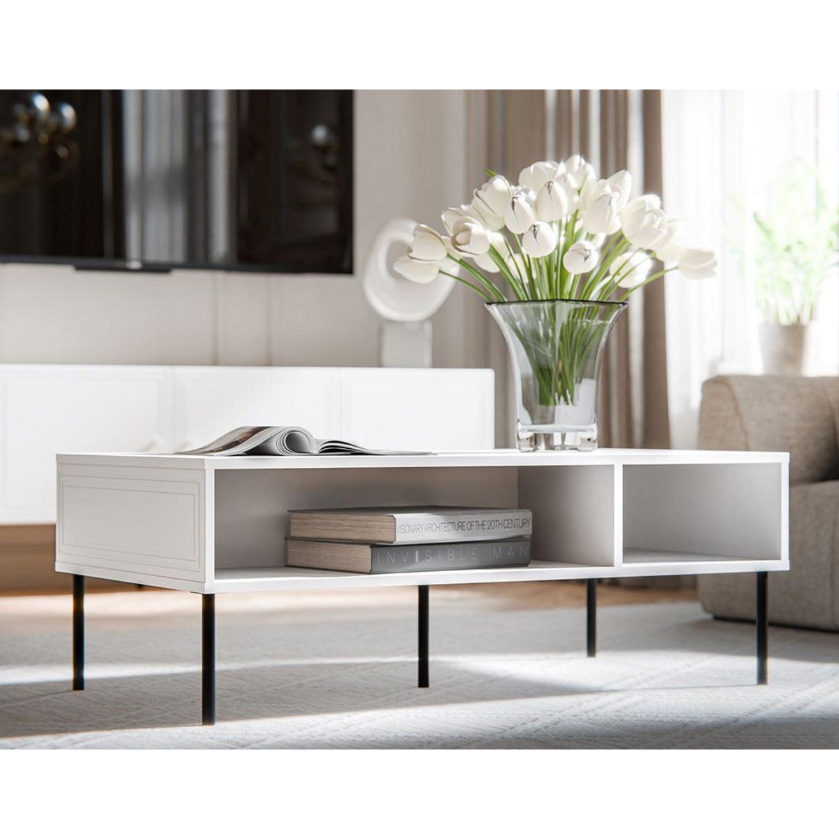 BEST MOBILIER Lavaggi - table basse - 2 niches - 110 cm