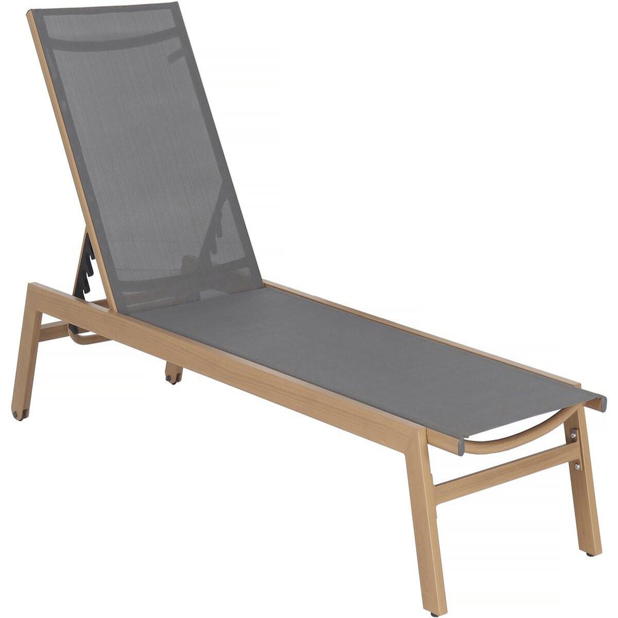Habitat et Jardin Bain de soleil en aluminium imitation bois   elysia  - gris