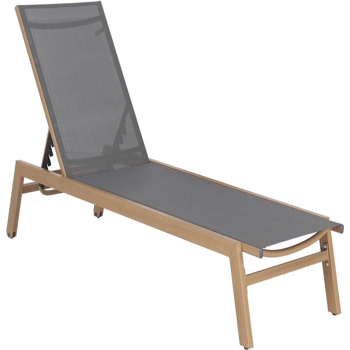 Habitat et Jardin Bain de soleil en aluminium imitation bois   Elysia  - Gris