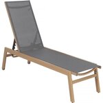 Habitat et Jardin Bain de soleil en aluminium imitation bois   Elysia  - Gris