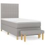 Voir la diapositive 2 : VIDAXL Sommier a lattes de lit avec matelas Gris clair 80x200 cm Tissu