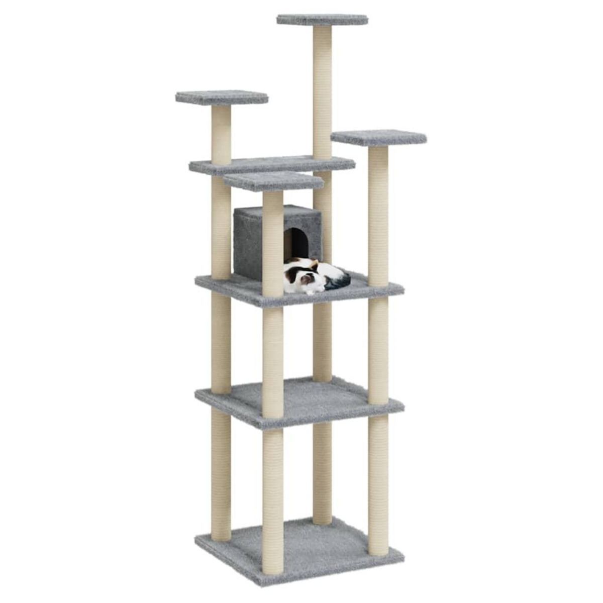 VIDAXL Arbre a chat avec griffoirs en sisal Gris clair 171 cm