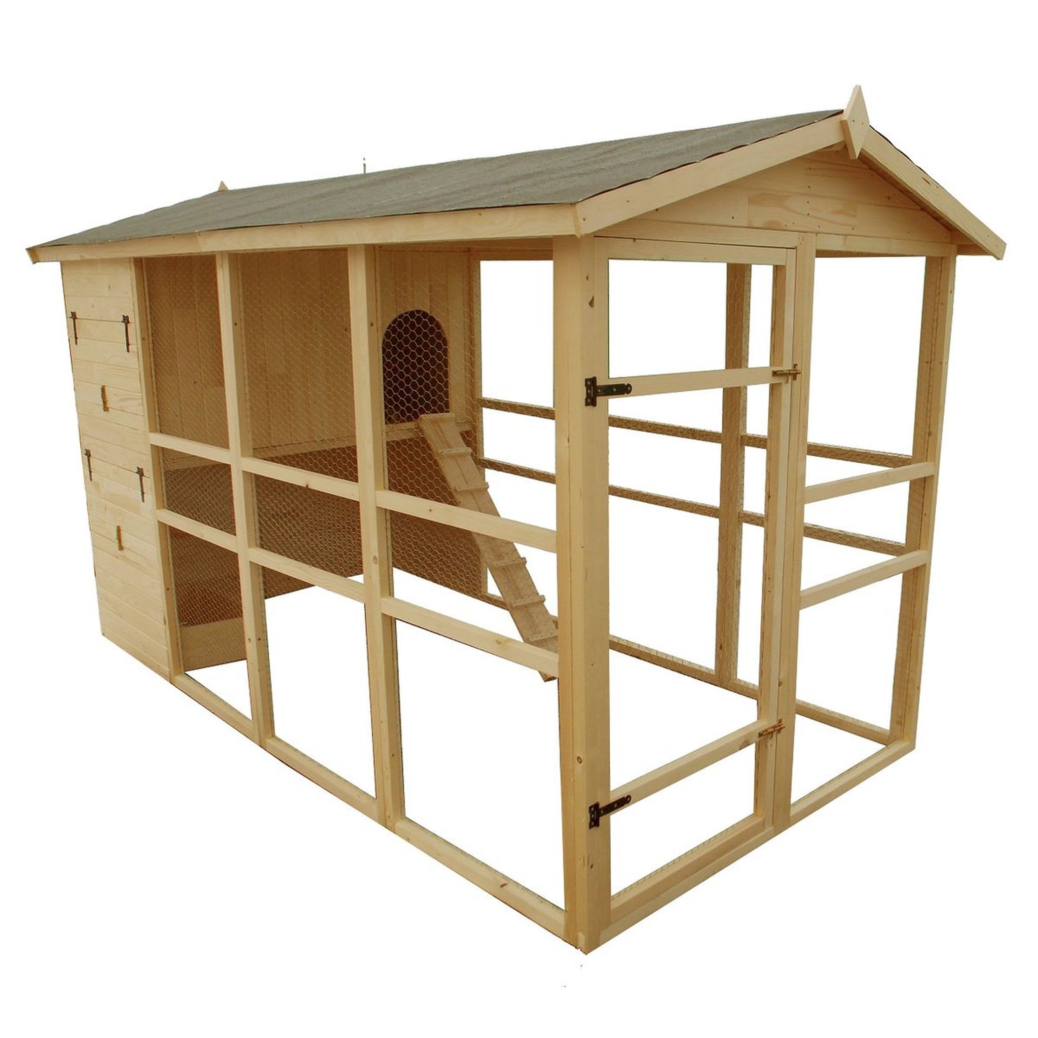 Voir la diapositive 3 : Habita Poulailler très grande taille XXXL et grande hauteur  2,04 m / 6,09 m2 / 8-12 poules 