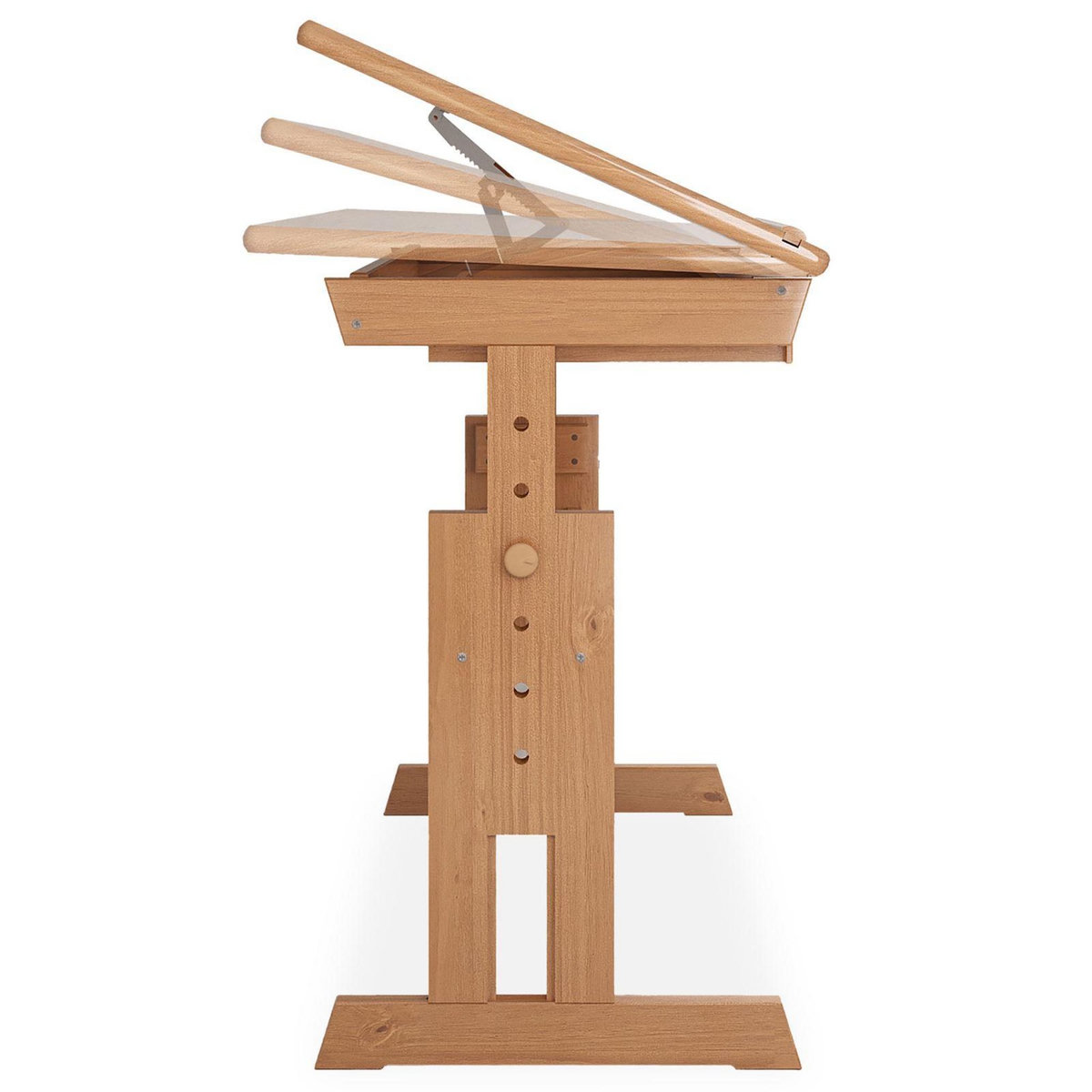 IDIMEX Bureau enfant OLIVIA, en pin massif, réglable en hauteur et plateau inclinable