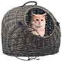 Voir la diapositive 1 : VIDAXL Cage de transport pour chats Gris 60x45x45 cm Saule naturel