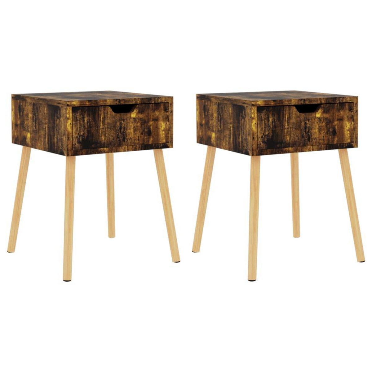 VIDAXL Tables de chevet 2 pcs Chene fume 40x40x56 cm Bois d'ingenierie