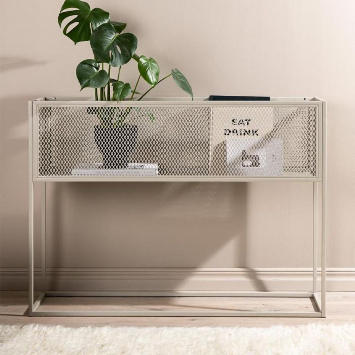Paris Prix Console Design en Métal  Netz  110cm Beige